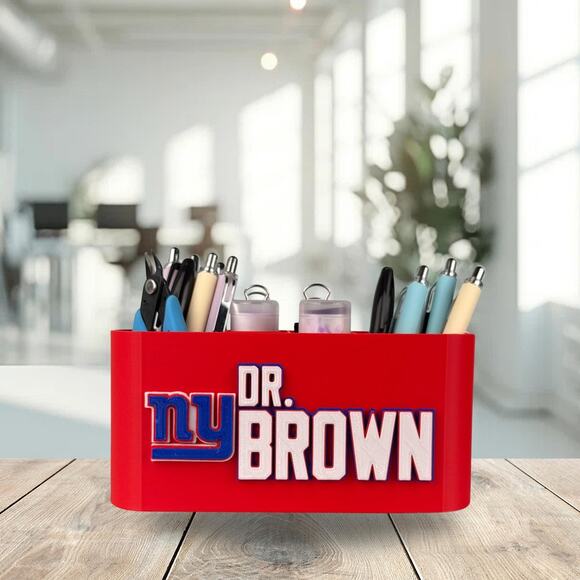 Personalized New York Giants Desk Organizer, Giants Gift, Giants Office Gift - Picture 4 of 10